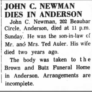 Obituary for JOHN C. NEWMAN